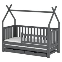 Tartu Trundle Wooden Single Bed In Graphite