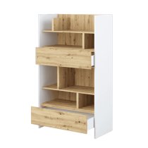 Cyan Wooden Bookcase Medium With 2 Drawers In White