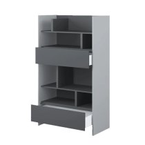 Cyan Wooden Bookcase Medium With 2 Drawers In Grey