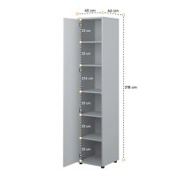 Cyan Wooden Wardrobe With 1 Door In Grey