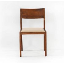 Plano Walnut Acacia Wood Dining Chairs In Pair