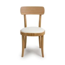 Vevey Wooden Dining Chair In Natural Oak With Padded Seat