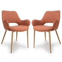 Sanremo Brick Fabric Dining Chairs In Pair