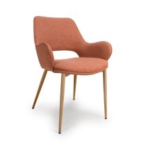 Sanremo Brick Fabric Dining Chairs In Pair