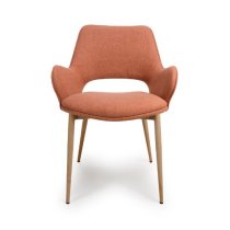 Sanremo Brick Fabric Dining Chairs In Pair