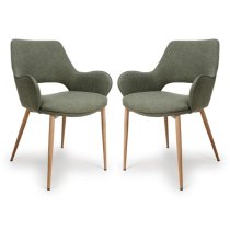 Sanremo Sage Fabric Dining Chairs In Pair