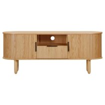 Vevey Wooden TV Stand With 2 Doors 1 Drawer In Natural Oak