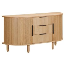 Vevey Wooden Sideboard With 2 Doors 3 Drawers In Natural Oak