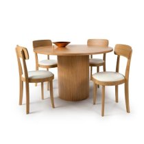 Vevey Wooden Dining Table Round In Natural Oak