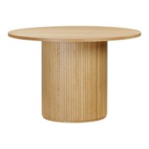 Vevey Wooden Dining Table Round In Natural Oak With 4 Chairs