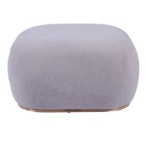 Abilene Boucle Fabric Ottoman In Grey