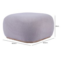 Abilene Boucle Fabric Ottoman In Grey