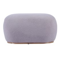 Abilene Boucle Fabric Ottoman In Grey