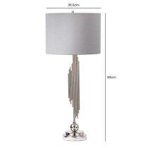 Calvi Grey Fabric Shade Table Lamp With Chrome Base