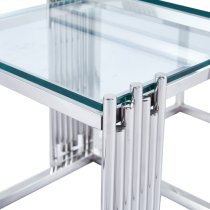 Calvi Clear Glass Nest Of 2 Tables In Chrome Steel Frame