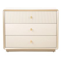 Aveiro Wooden Chest Of 3 Drawers In Cream Elm