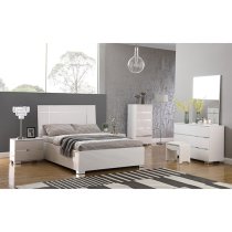 Helena High Gloss Double Bed In White