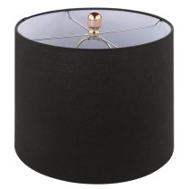 Eilat Black Linen Shade Table Lamp With Green Marble Base