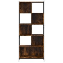 Cassis Wooden Bookcase With 5 Shelves In Smoked Oak