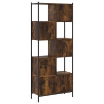 Cassis Wooden Bookcase With 5 Shelves In Smoked Oak