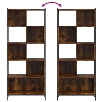 Cassis Wooden Bookcase With 5 Shelves In Smoked Oak