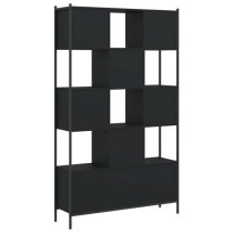 Cassis Wooden Bookcase With 7 Shelves In Black