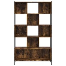 Cassis Wooden Bookcase With 7 Shelves In Smoked Oak