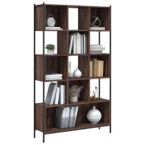 Cassis Wooden Bookcase With 7 Shelves In Brown Oak