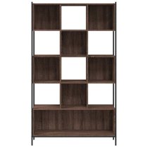 Cassis Wooden Bookcase With 7 Shelves In Brown Oak