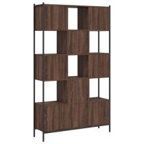 Cassis Wooden Bookcase With 7 Shelves In Brown Oak