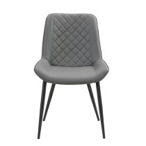 Oston Faux Leather Dining Chair In Grey With Anthracite Legs