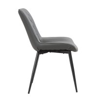 Oston Faux Leather Dining Chair In Grey With Anthracite Legs