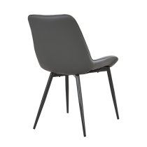 Oston Faux Leather Dining Chair In Grey With Anthracite Legs