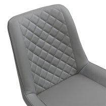 Oston Faux Leather Dining Chair In Grey With Anthracite Legs