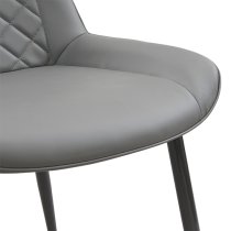 Oston Faux Leather Dining Chair In Grey With Anthracite Legs