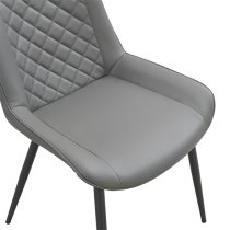 Oston Faux Leather Dining Chair In Grey With Anthracite Legs