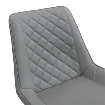 Oston Faux Leather Bar Chair In Grey With Anthracite Legs