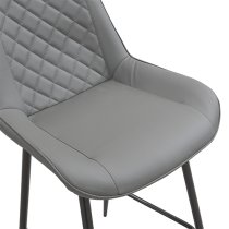 Oston Faux Leather Bar Chair In Grey With Anthracite Legs