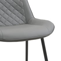 Oston Faux Leather Bar Chair In Grey With Anthracite Legs