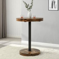 Havana Rustic Oak Wooden Bar Table With 2 Oston Grey Stools