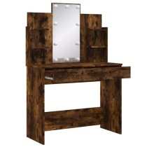 Hervey Wooden Dressing Table In Smoked Oak With LED