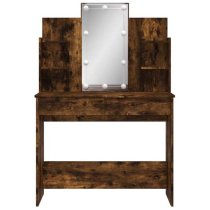 Hervey Wooden Dressing Table In Smoked Oak With LED