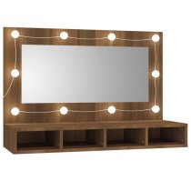 Irvine Wooden Wall Dressing Cabinet In Brown Oak With LED