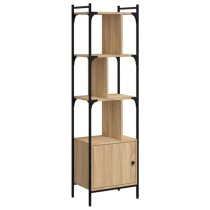 Kavala Wooden Bookcase With 3 Shelves 1 Door In Sonoma Oak