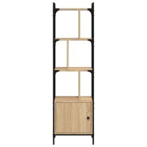 Kavala Wooden Bookcase With 3 Shelves 1 Door In Sonoma Oak