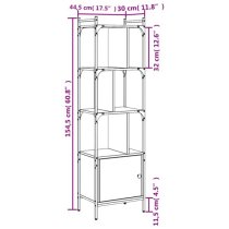 Kavala Wooden Bookcase With 3 Shelves 1 Door In Sonoma Oak