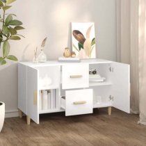 Krefeld Wooden Sideboard 2 Doors 2 Drawers In White