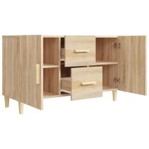 Krefeld Wooden Sideboard 2 Doors 2 Drawers In Sonoma Oak