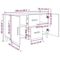 Krefeld High Gloss Sideboard 2 Doors 2 Drawers In White