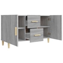 Krefeld Wooden Sideboard 2 Doors 2 Drawers In Grey Sonoma Oak